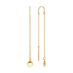 Серьги Продёвки из красного золота без камней