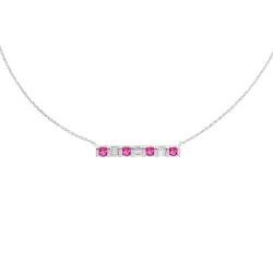 Colier din aur alb cu Diamant, Rubin