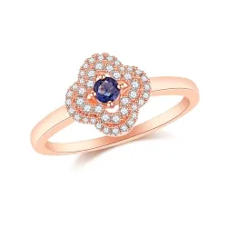 Inel din aur roșu cu Diamant, Safir