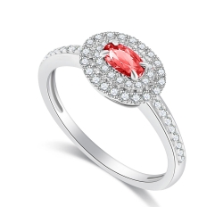 Inel din aur alb cu Diamant, Rubin