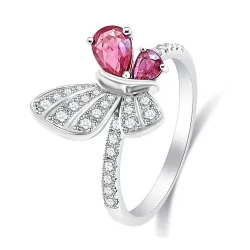 Inel din aur alb cu Diamant, Rubin