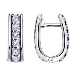 Cercei din argint  cu pietre Cubic Zirconia Incolor