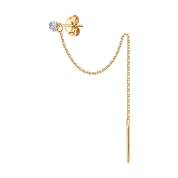 Cercel din aur roșu cu pietre Cubic Zirconia Incolor