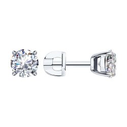 Cercei Pusete din argint  cu pietre Cubic Zirconia Incolor