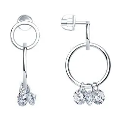 Cercei Pusete din argint cu Cubic Zirconia Incolor