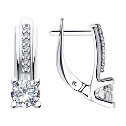 Cercei din argint  cu pietre Cubic Zirconia Incolor