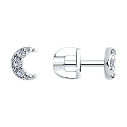 Cercei Pusete din argint  cu pietre Cubic Zirconia Incolor