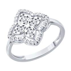 Inel din argint  cu pietre Cubic Zirconia Incolor