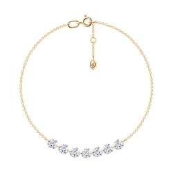 Браслет из красного золота с камнями Фианит