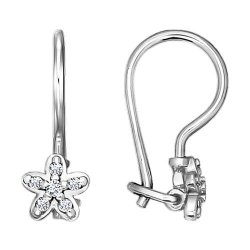 Cercei p-u copii din argint  cu pietre Cubic Zirconia Incolor