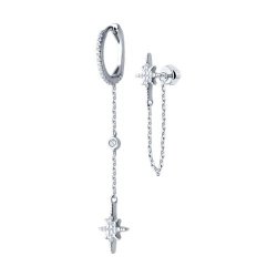Серьги из серебра с камнями Фианит