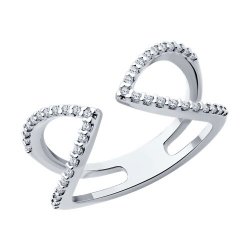 Кольцо из серебра с камнями Фианит