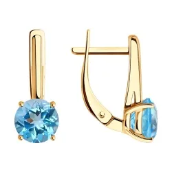 Cercei din aur roșu cu Topaz Swiss