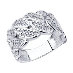 Inel din argint  cu pietre Cubic Zirconia Incolor