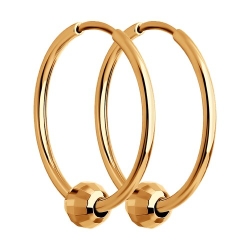 Серьги Конго из красного золота без камней