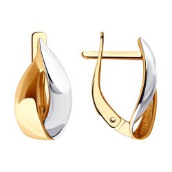 Серьги из красного золота без камней