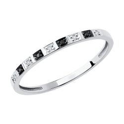 Inel din aur alb cu pietre Diamant, Diamant negru