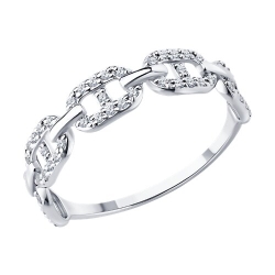 Inel din aur alb cu pietre Diamant