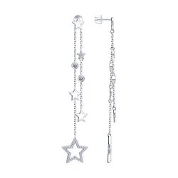 Cercei Pusete din argint  cu pietre Cubic Zirconia Incolor