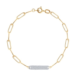 Brățară din aur roșu cu pietre Cubic Zirconia Incolor