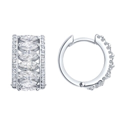 Серьги Конго из серебра с камнями Фианит