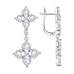 Cercei Suspendați din argint  cu pietre Cubic Zirconia Incolor