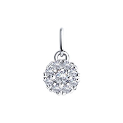 Pandantiv din argint  cu pietre Cubic Zirconia Incolor