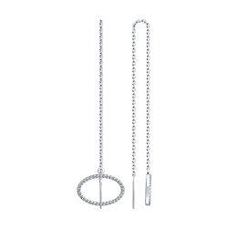 Cercei Lanț din argint  cu pietre Cubic Zirconia Incolor