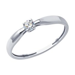 Inel din aur alb cu pietre Diamant