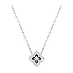 Colier din argint cu Cubic Zirconia Incolor, Emailare