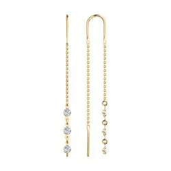 Cercei Lanț din aur roșu cu Cubic Zirconia Incolor