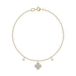 Brățară din aur roșu cu pietre Cubic Zirconia Incolor