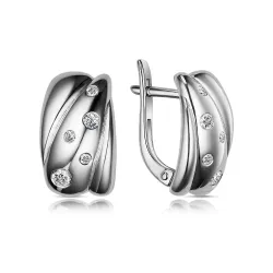 Cercei din aur alb cu Cubic Zirconia Incolor