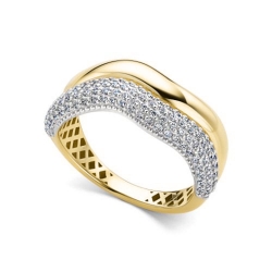 Кольцо из желтого золота с камнями Бриллиант