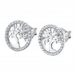 Cercei Pusete din argint  cu pietre Cubic Zirconia Incolor