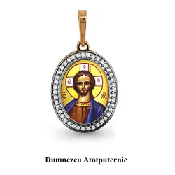 Iconiță din aur roșu cu Cubic Zirconia Incolor