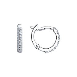 Cercei din argint  cu pietre Cubic Zirconia Incolor