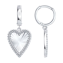 Cercei Creole din argint  cu pietre Cubic Zirconia Incolor
