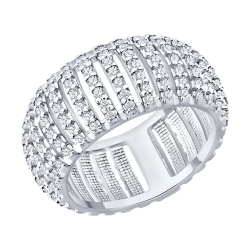 Inel din argint  cu pietre Cubic Zirconia Incolor