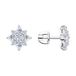 Cercei Pusete din argint  cu pietre Cubic Zirconia Incolor