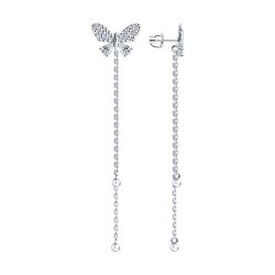 Cercei Pusete din argint  cu pietre Cubic Zirconia Incolor