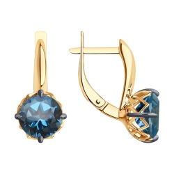 Серьги из красного золота с камнями Топаз London