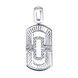 Pandantiv din aur alb cu pietre Diamant