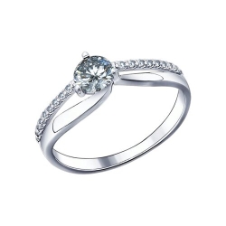 Inel din argint  cu pietre Cubic Zirconia Incolor