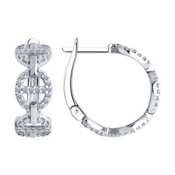 Cercei din argint  cu pietre Cubic Zirconia Incolor