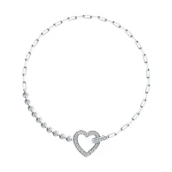 Браслет Love из белого золота с камнями Бриллиант