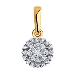 Pandantiv din aur roșu cu Cubic Zirconia Incolor