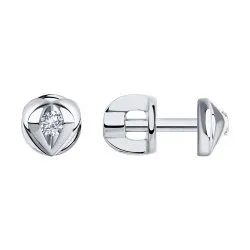 Cercei Pusete din aur alb cu Diamant