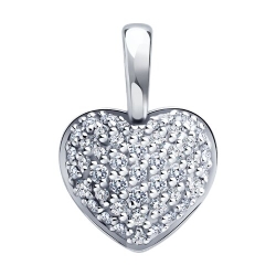 Pandantiv din aur alb cu pietre Diamant