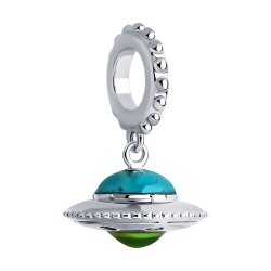 Pandantiv din argint  cu pietre Cubic Zirconia Incolor, Emailare